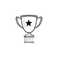 Trophy cup hand drawn outline doodle icon