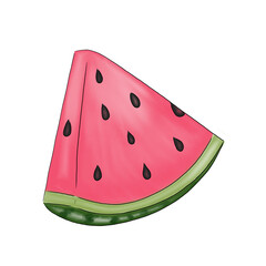 slice of watermelon, digital watercolour transparent