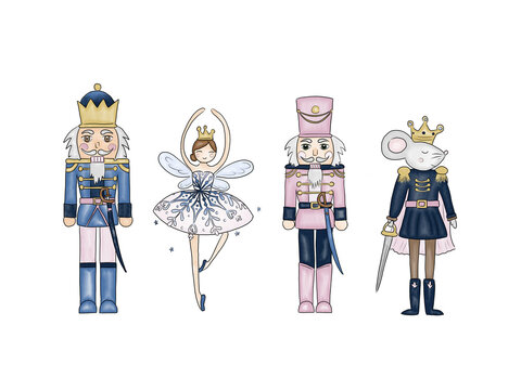 Nutcracker group, digital watercolour transparent