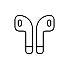 Earphone outline icons, minimalist vector illustration ,simple transparent graphic element .Isolated on white background