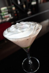 white cream on a moctail drink