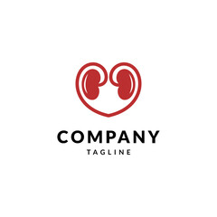 Kidney care logo design concept love shape