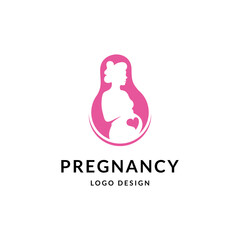 Pregnant logo design icon vector template