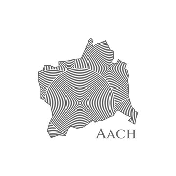 Aach Map - World Map International vector template. German region silhouette vector illustration