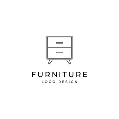 Minimalist furniture logo design in line art design style