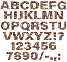 チョコレートでデコレーションしたアルファベット・数字・記号（手動で綺麗に修正済）