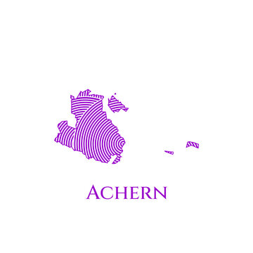 Achern Map - World Map International vector template. German region silhouette vector illustration