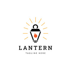 Lantern bright effect logo icon design template flat vector