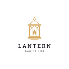 Lantern logo design with line art style concept