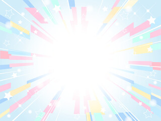 カラフルなラインの背景、集中線の模様
