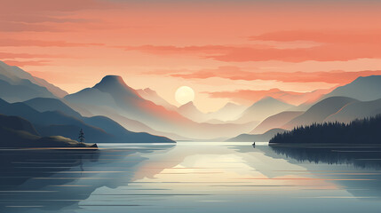 digital illustration with clean lines. a nordic style