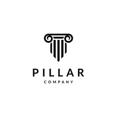 pillar logo icon design template flat vector