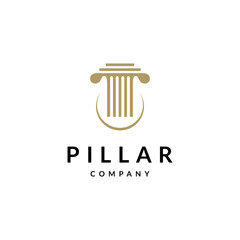 Pillar logo design with a luxurious gold color concept