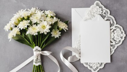 Top View of Wedding Invitation Elements Vector Design