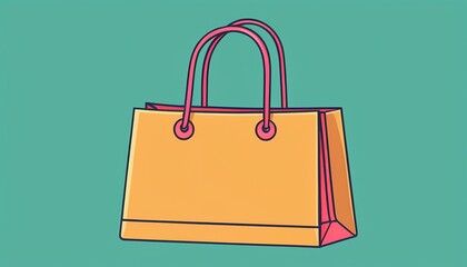 Flat Clipart Design of an Isolated Shopping Bag Icon