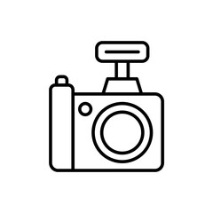 Camera outline icons, minimalist vector illustration ,simple transparent graphic element .Isolated on white background