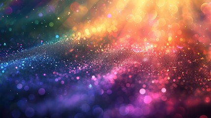 Abstract holographic background with pastel colors,  glitters, designed as a soft template. This seamless and trendy backdrop features a colorful wave rainbow - obrazy, fototapety, plakaty