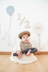 赤ちゃん ハーフバースデー 記念撮影