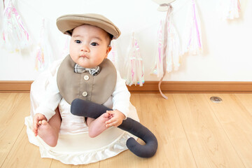 赤ちゃん ハーフバースデー 記念撮影