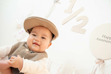 赤ちゃん ハーフバースデー 記念撮影