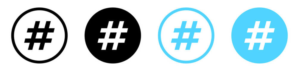 hashtag icon symbol, popular trend for social media tags - the hash icon symbol. trending explore icons, marketing promotion Advertising signs