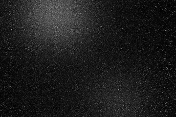 Black white glitter texture abstract banner background with space.  Space-like twinkling star effect night sky universe texture rough grain