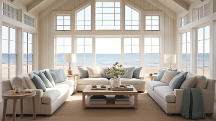 Fototapeta na wymiar Modern living room interior with a view 