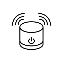 Sound box outline icons, minimalist vector illustration ,simple transparent graphic element .Isolated on white background