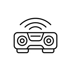 Sound box outline icons, minimalist vector illustration ,simple transparent graphic element .Isolated on white background