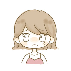 泣いている女性のイラスト