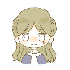 泣いている女性のイラスト