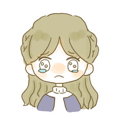 泣いている女性のイラスト
