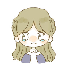 悔し泣きをする女の子のイラスト