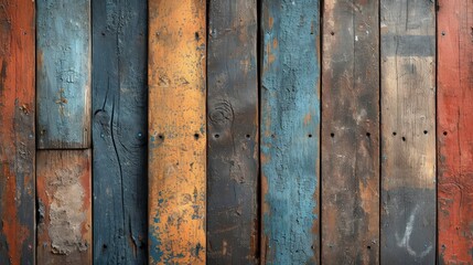 Timeworn wood planks, each bearing the unique charm of cracks and alluring wood fibers. Old wood background.
