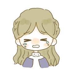 Fototapeta premium 泣いている女性のイラスト