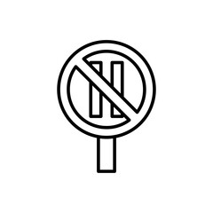 No parking outline icons, minimalist vector illustration ,simple transparent graphic element .Isolated on white background