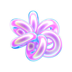 3d Rendering abstract Holographic shape Illustration