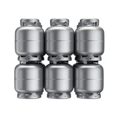 3D Gray LPG Gas Cylinder with Transparent Background