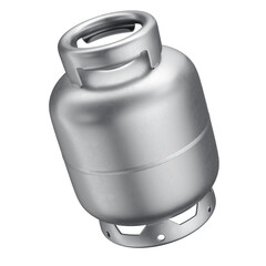 3D Gray LPG Gas Cylinder with Transparent Background