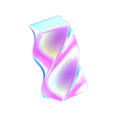 Obraz premium 3d Rendering abstract Holographic shape Illustration