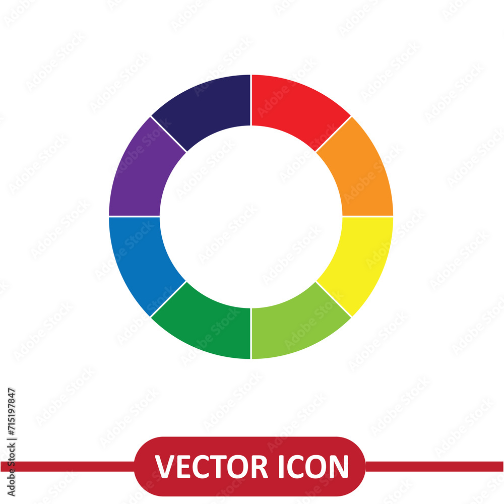 Aufkleber color wheel or color circle picker simple icon for painting apps and websites on white background..e