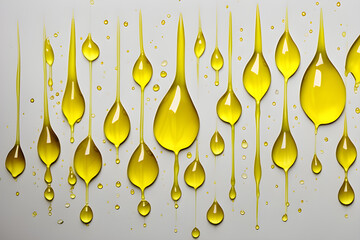 Painting Exploration: Watercolors represented by yellow stain drops on paper generative ai