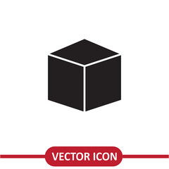  Cube, Cubic or Box Icon, flat trendy style illustration on white background..eps