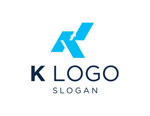 The logo design is about Letter K and was created using the Corel Draw 2018 application with a white background.