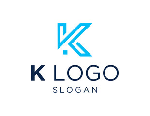 The logo design is about Letter K and was created using the Corel Draw 2018 application with a white background.