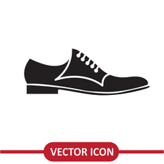 Formal Shoes Icon. Man Footwear simple flat illustration for Websites, Presentation on white background..eps