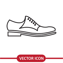 Formal Shoes Icon. Man Footwear simple flat liner illustration on white background..eps