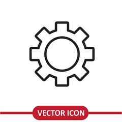 Gear or Cog flat liner illustration, Setting icon vector design on white background..eps