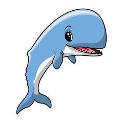 Funny cute whale cartoon a smile - 715198292