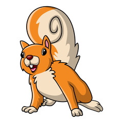 Funny cute squirrel cartoon happy - 715198423